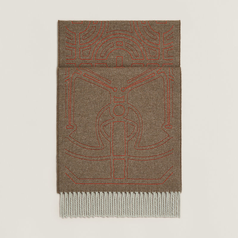 HERMES 最新作 大人 マフラー カシミア 刺繍 Eperon d'Or au Fil Eperon d'Or au Fil scarf | Hermès USA